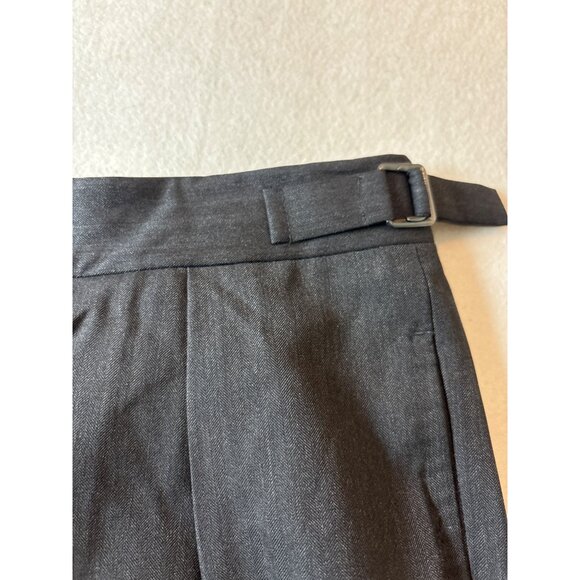 Mens Gray Herringbone Pattern Dress Pants With Adjustable Waistband 40x28.5 - Picture 4 of 11